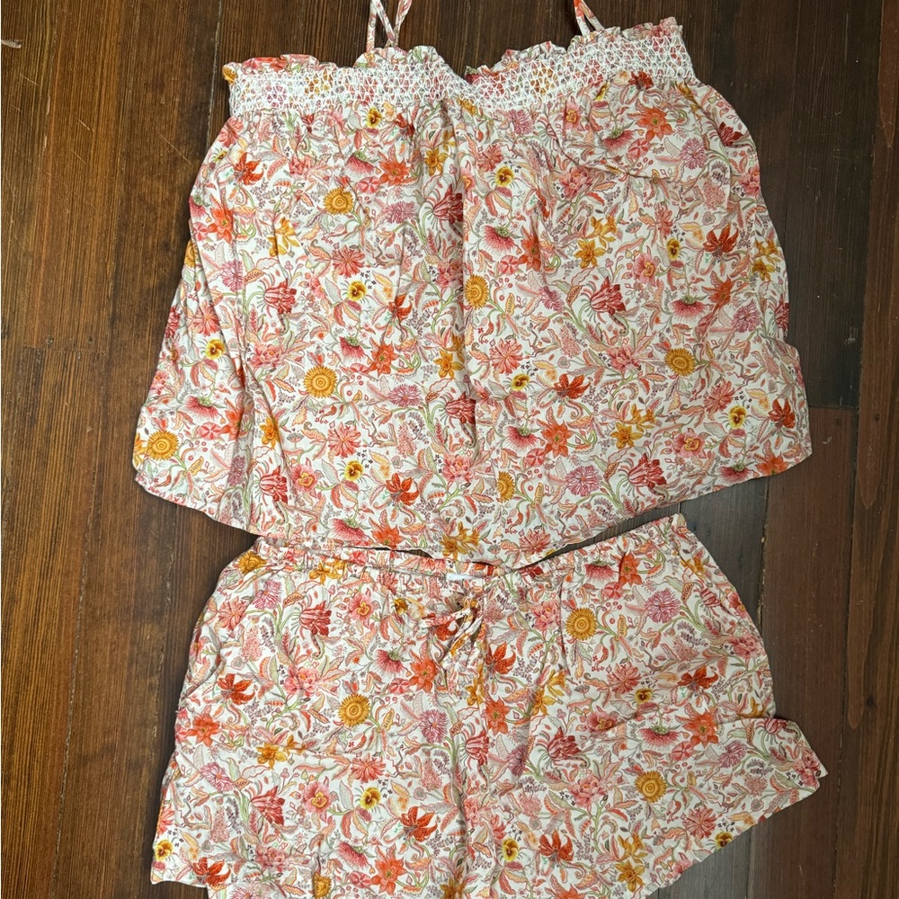 J Crew liberty tie strap pj set